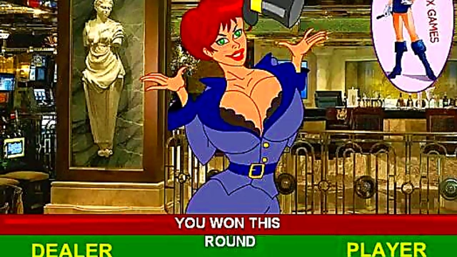 Horny Hentai Babe Strips Down While Playing High-Stakes Flash Poker Game