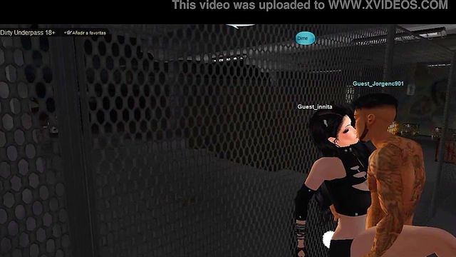 Sexy Hentai Couple Engage in XXX Poses & Passionate Kisses UnderDirtyUnderpass