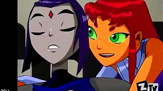 Horny Starfire & Raven Team Up for Hot Hentai Action