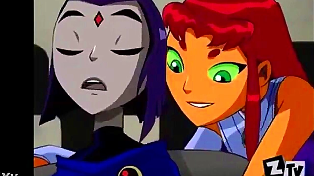 Horny Starfire & Raven Team Up for Hot Hentai Action