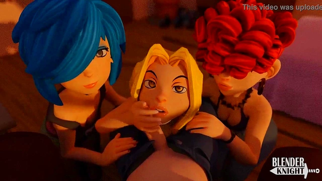 Goth Cartoon Chick Gives Blowjob & Handjob To Ed In Moonlit 3D Hentai Scene