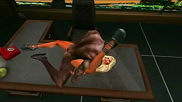 Interracial Anime Slut With Big Tits Rides Black Dick In High Heels For Oral Orgasm