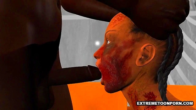 Ebony Stud Fucks Sexy 3D Zombie Babe Hard for Intense Blowjob & Handjob Action