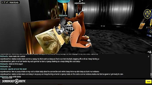 3D Hentai Game Animation – Sexy IMVU Couple Enjoy Gold Room Fantasy