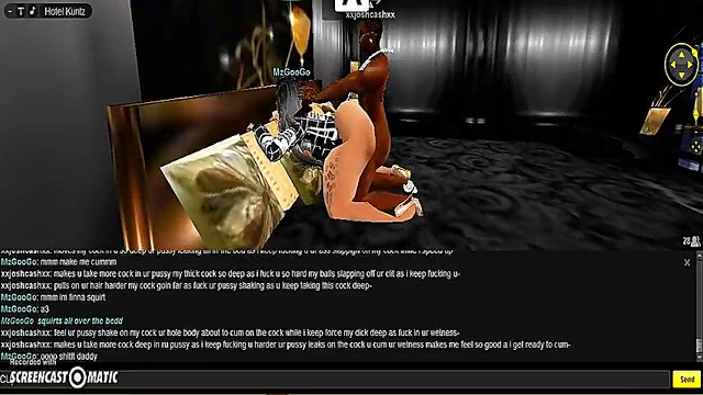 3D Hentai Game Animation – Sexy IMVU Couple Enjoy Gold Room Fantasy