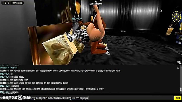 3D Hentai Game Animation – Sexy IMVU Couple Enjoy Gold Room Fantasy