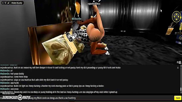 3D Hentai Game Animation – Sexy IMVU Couple Enjoy Gold Room Fantasy