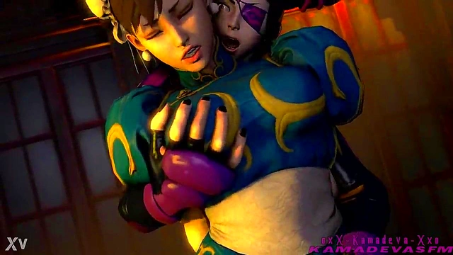 Hentai Lesbians Juri Han & Chun Li Wrestle for Dominance in Steamy Street Fight Yuri Scene