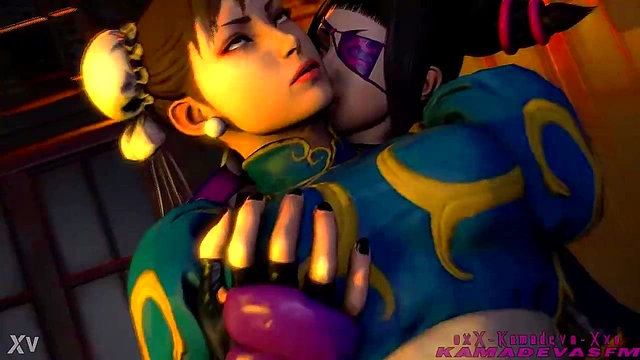 Hentai Lesbians Juri Han & Chun Li Wrestle for Dominance in Steamy Street Fight Yuri Scene