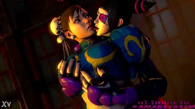 Hentai Lesbians Juri Han & Chun Li Wrestle for Dominance in Steamy Street Fight Yuri Scene