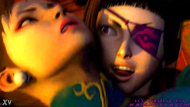 Hentai Lesbians Juri Han & Chun Li Wrestle for Dominance in Steamy Street Fight Yuri Scene