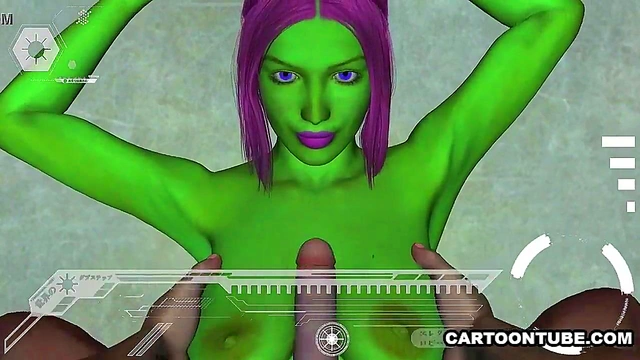 POV Action – 3D Alien Gets Tits & Pussy Fucked Hard By Bizarre Anime Dude
