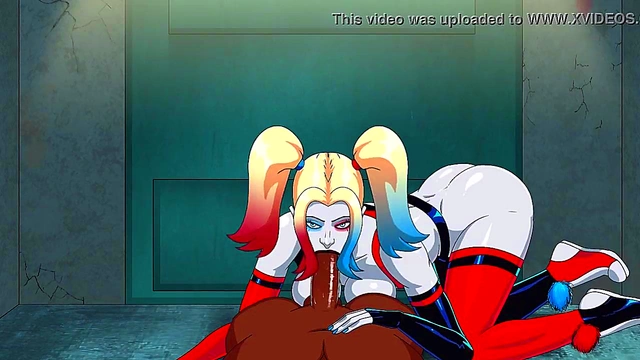 Quinn from Arkham Assylum Rides Black Dick for POV Hentai Orgasm