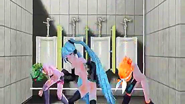 Three Sexy Anime Cuties Share One Dick for Mind-Blowing Orgasms Near The End