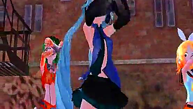 Three Sexy Anime Cuties Share One Dick for Mind-Blowing Orgasms Near The End