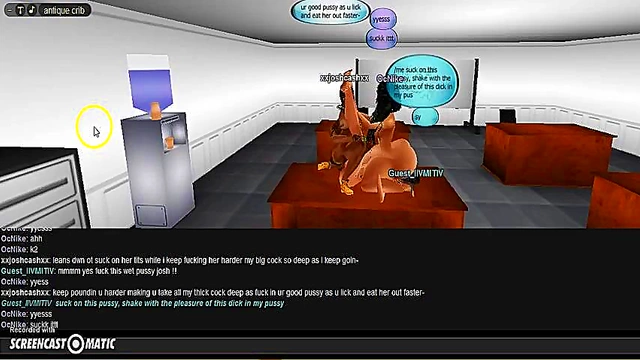 Horny IMVU Game Characters Engage in Steamy 3D Hentai Threesome Action