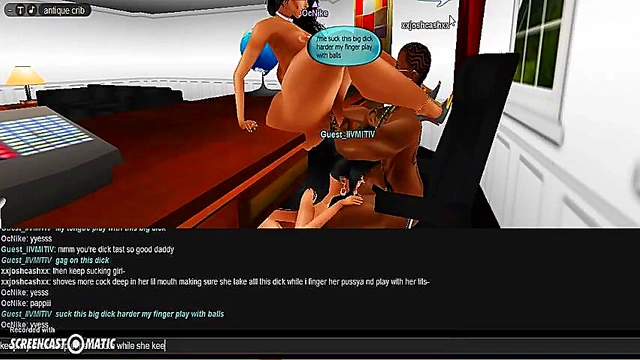 Horny IMVU Game Characters Engage in Steamy 3D Hentai Threesome Action