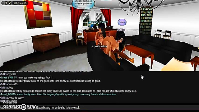 Horny IMVU Game Characters Engage in Steamy 3D Hentai Threesome Action