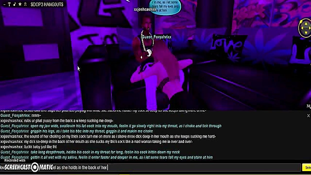 Foxy Dope Head Gives Seductive Blowjob In Anime Game World