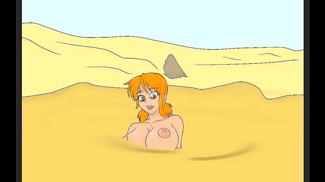 Nami Stuck in Muddy Quicksand for Wet and Messy Hentai Fun