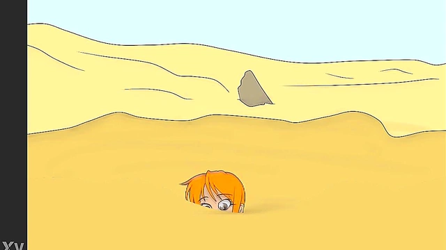 Nami Stuck in Muddy Quicksand for Wet and Messy Hentai Fun