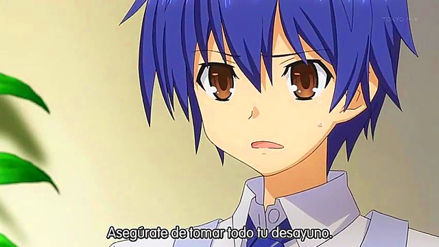 Excited Anime Teen Engages in Ecchi Fun with Shy Schoolboy