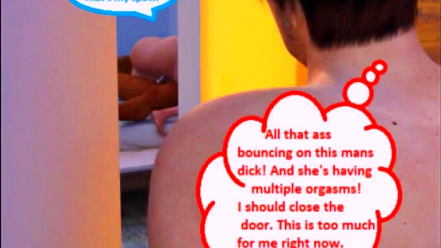 Cucked Husband Watches Hotwife's Big-Ass Cheating Session & Humiliation Creampie