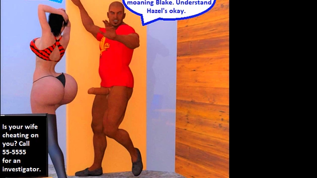 Cucked Husband Watches Hotwife's Big-Ass Cheating Session & Humiliation Creampie