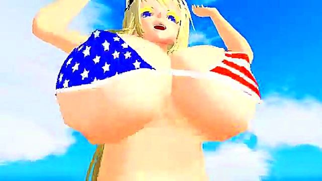 3D Hentai Babe Shows Off Perfect Boobs In Lifelike Action