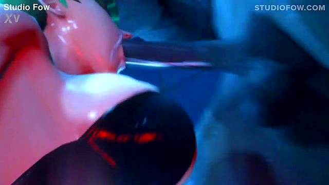 Succubus Succumbs to Rough 3D Blowjob & Deepthroat for Halloween Creampie Swallow