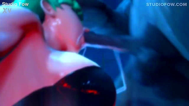 Succubus Succumbs to Rough 3D Blowjob & Deepthroat for Halloween Creampie Swallow