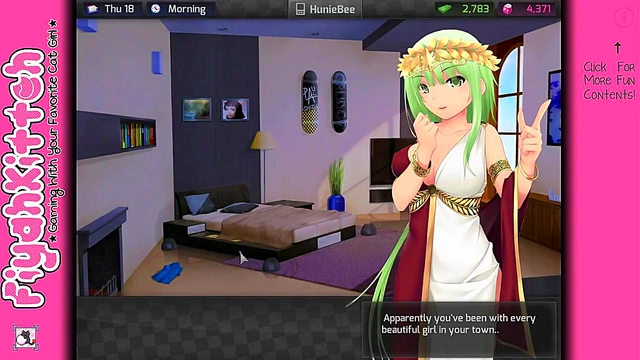 Out-of-this-World HuniePop Girl Seduces Gamer for Sweet Game-Time Fun