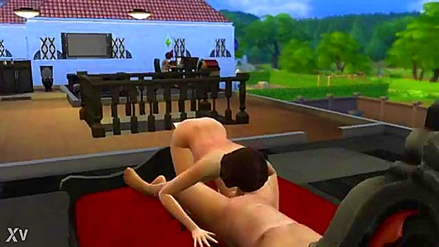 Brunette Sims 4Girl Gives Handjob & Blowjob For Cumshot Bliss