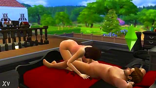 Brunette Sims 4Girl Gives Handjob & Blowjob For Cumshot Bliss