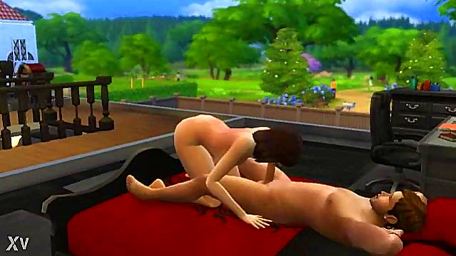 Brunette Sims 4Girl Gives Handjob & Blowjob For Cumshot Bliss