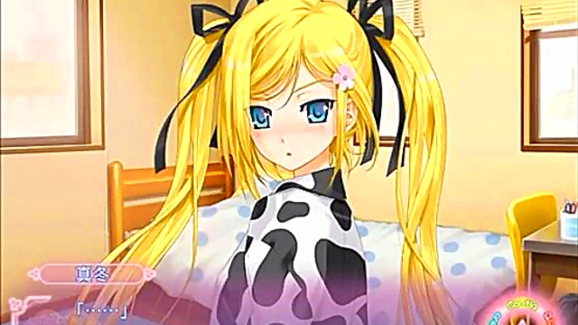 Mafuyu’s Triple Kanojo H Scene – Teen Anime Cuties With Small Tits Toy Together