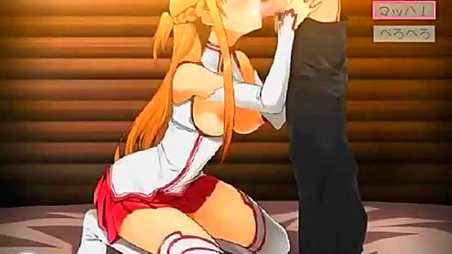 Asuna from SAO Gives Hot Anime Blowjob & Japanese Game ACTION