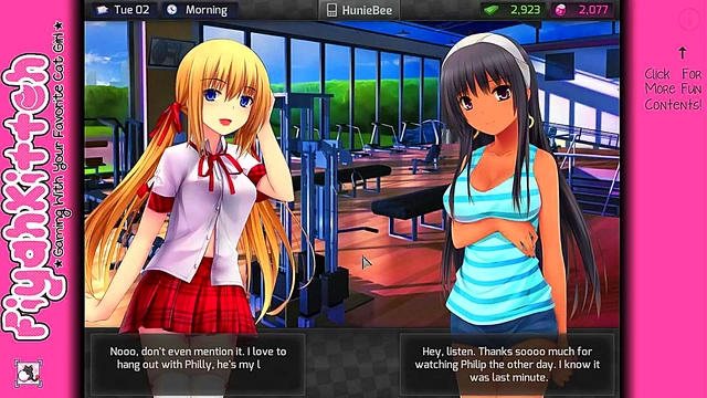 Cute Anime Babe from HuniePop Shows Off Her Moves for Gamers