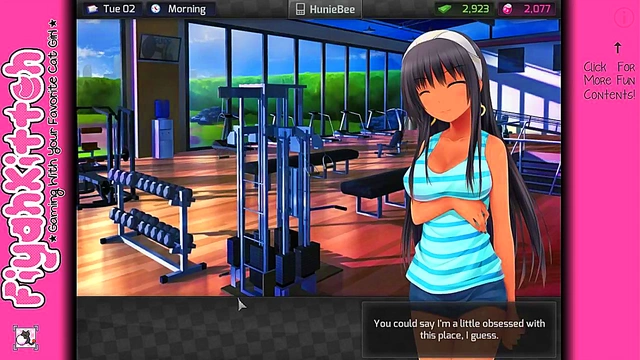 Cute Anime Babe from HuniePop Shows Off Her Moves for Gamers