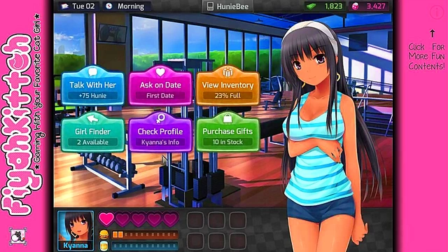 Cute Anime Babe from HuniePop Shows Off Her Moves for Gamers