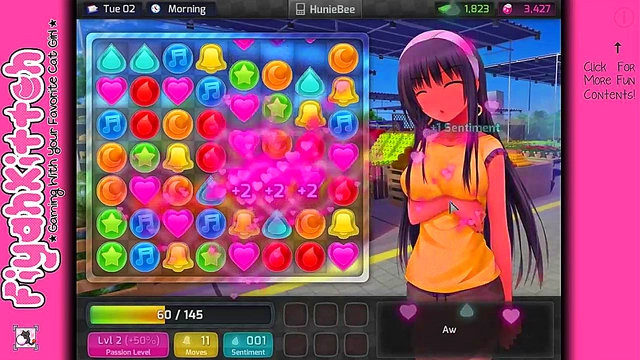 Cute Anime Babe from HuniePop Shows Off Her Moves for Gamers