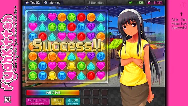 Cute Anime Babe from HuniePop Shows Off Her Moves for Gamers