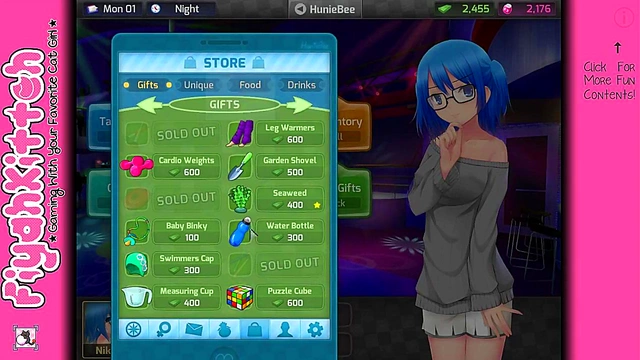 Cute Anime Babe from HuniePop Shows Off Her Moves for Gamers