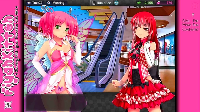 Cute Anime Babe from HuniePop Shows Off Her Moves for Gamers