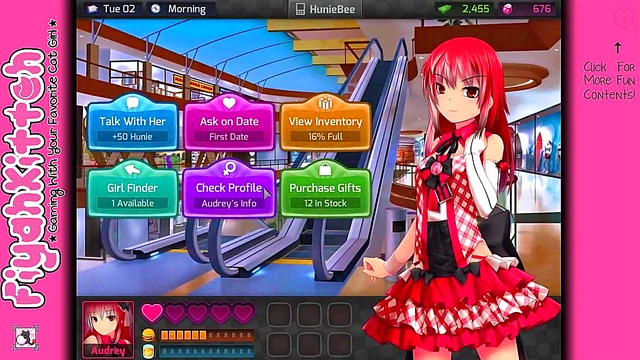 Cute Anime Babe from HuniePop Shows Off Her Moves for Gamers