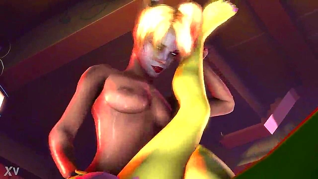 3D Hentai Futa Harley Quinn Pounds Fluttershy In Wild Anime Action