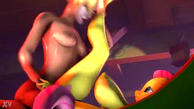 3D Hentai Futa Harley Quinn Pounds Fluttershy In Wild Anime Action