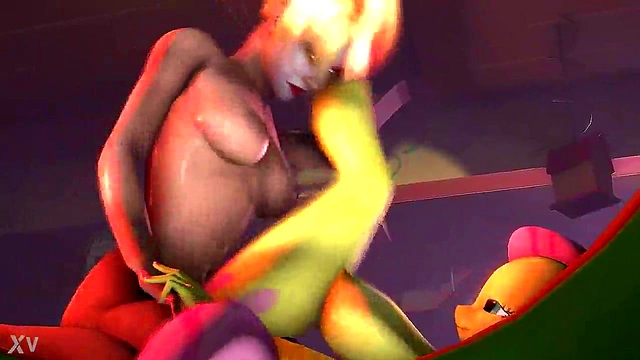3D Hentai Futa Harley Quinn Pounds Fluttershy In Wild Anime Action