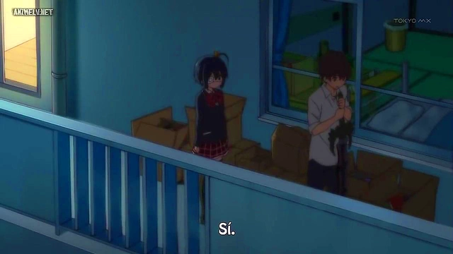 Romantic Chuunibyou Anime Couple Engage in Intimate Passionate Moments
