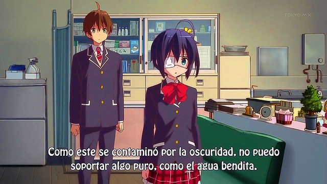 Romantic Chuunibyou Anime Couple Engage in Intimate Passionate Moments